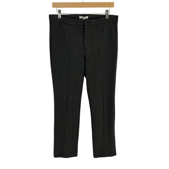 Vince Womens Ponte Knit Ankle Pant Size 8 Dark Gray Slim Mid Rise Stretch Career - Picture 1 of 11
